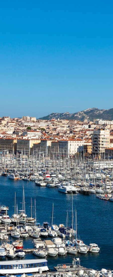 View of Marseille pier - Vieux Port in south of France